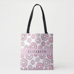 Muster von Donuts, rosa Donuts, Icing, Ihr Name