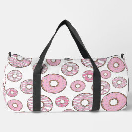 Muster von Donuts, rosa Donuts, Sprinklen Duffle Bag