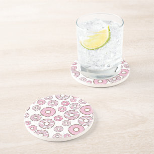 Muster von Donuts, rosa Donuts, Sprinklen Getränkeuntersetzer