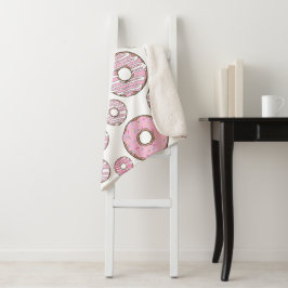 Muster von Donuts, rosa Donuts, Sprinklen Sherpadecke