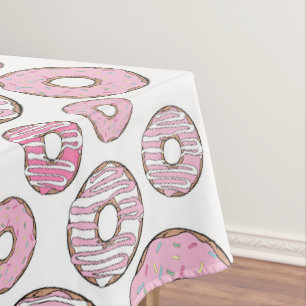 Muster von Donuts, rosa Donuts, Sprinklen Tischdecke