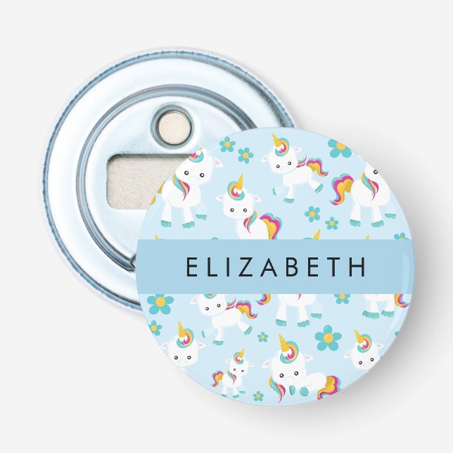 Muster von Einhörnern, Niedlichen Einhörnchen, Ihr Flaschenöffner (Vorderseite)