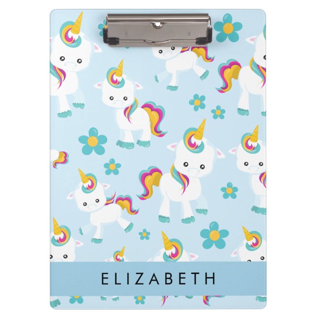 Muster von Einhörnern, Niedlichen Einhörnchen, Ihr Klemmbrett (Vorderseite)
