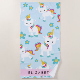 Muster von Einhörnern, Niedlichen Einhörnchen, Ihr Strandtuch