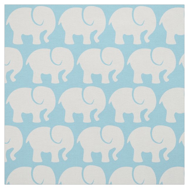 Muster von Elefanten, Elefantenmuster, Blau Stoff (Muster)