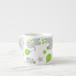 Muster von Elefanten, Niedliche Elefanten - grün g Espressotasse