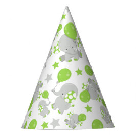 Muster von Elefanten, Niedliche Elefanten - grün g Partyhütchen