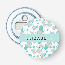 Muster von Elefanten, Niedliche Elefanten, Ihr Nam Flaschenöffner