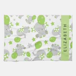Muster von Elefanten, Niedliche Elefanten, Ihr Nam Geschirrtuch