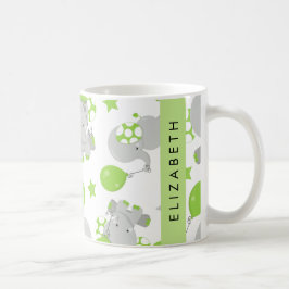 Muster von Elefanten, Niedliche Elefanten, Ihr Nam Kaffeetasse