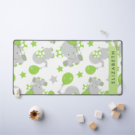 Muster von Elefanten, Niedliche Elefanten, Ihr Nam Schreibtischunterlage