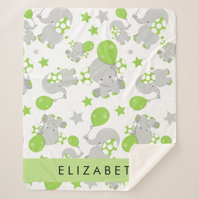 Muster von Elefanten, Niedliche Elefanten, Ihr Nam Sherpadecke (Vorderseite)