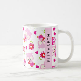 Muster von Eulen, Niedlichen Eulen, rosa Eulen, Ih Kaffeetasse