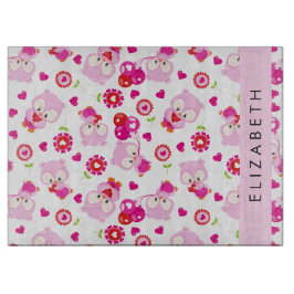 Muster von Eulen, Niedlichen Eulen, rosa Eulen, Ih Schneidebrett