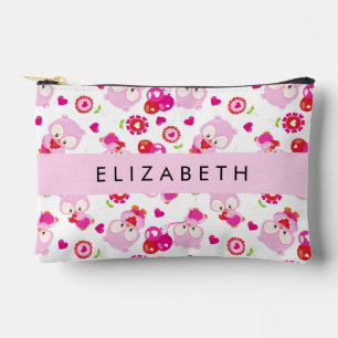 Muster von Eulen, Niedlichen Eulen, rosa Eulen, Ih Zubehörtasche