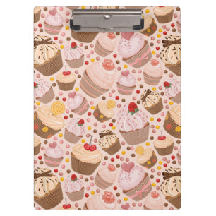 Muster von feierlichen Cupcakes Klemmbrett