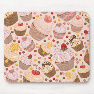 Muster von feierlichen Cupcakes Mousepad