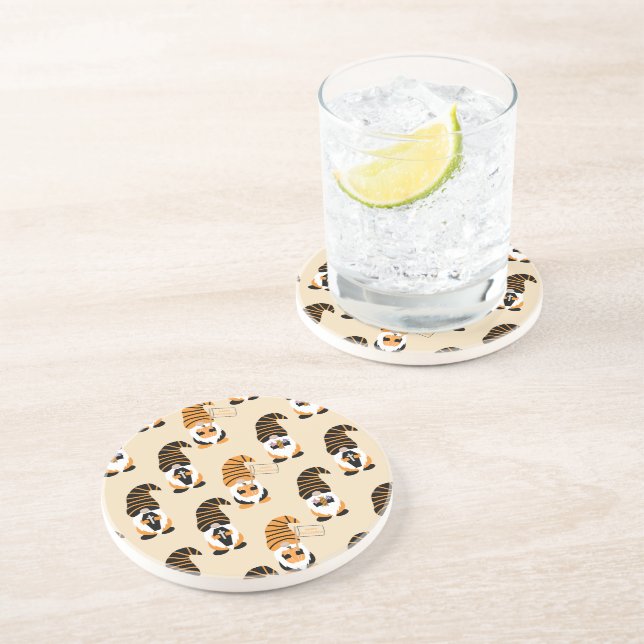 Muster von Gnomen, Halloween-Gnomen-Trick oder -Be Getränkeuntersetzer (Seite)