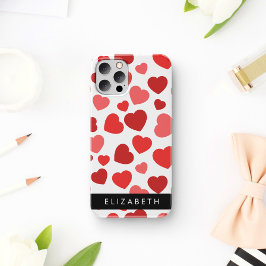 Muster von Herzen, roten Herzen, Ihr Name Case-Mate iPhone Hülle