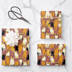 Muster von Ingwer, Schwarz und Weiß Geschenkpapier Set