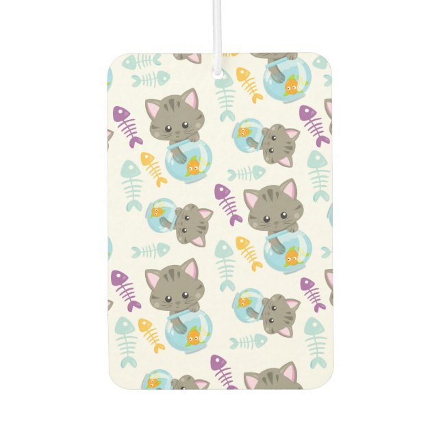 Muster von Katzen, Niedlichen Katzen, Kätzchen, Fi Autolufterfrischer (Vorderseite)
