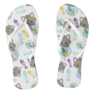 Muster von Katzen, Niedlichen Katzen, Kätzchen, Fi Flip Flops