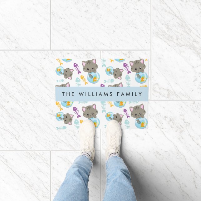 Muster von Katzen, Niedlichen Katzen, Kätzchen, Ih Fußmatte (Indoor)