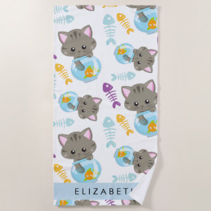 Muster von Katzen, Niedlichen Katzen, Kätzchen, Ih Strandtuch