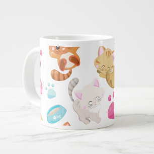 Muster von Katzen, Niedlichen Katzen, Kätzchen, Kä Jumbo-Tasse