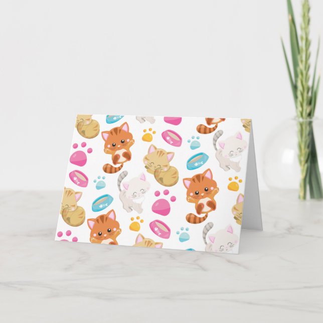 Muster von Katzen, Niedlichen Katzen, Kätzchen, Kä Karte (Vorderseite)