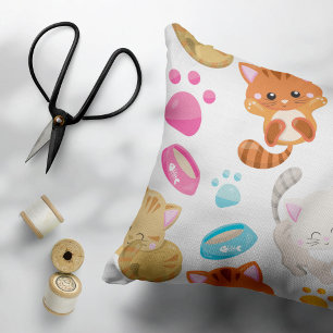 Muster von Katzen, Niedlichen Katzen, Kätzchen, Kä Kissenbezug