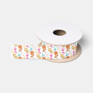 Muster von Katzen, Niedlichen Katzen, Kätzchen, Kä Satinband