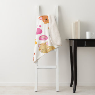 Muster von Katzen, Niedlichen Katzen, Kätzchen, Kä Sherpadecke