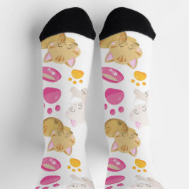 Muster von Katzen, Niedlichen Katzen, Kätzchen, Kä Socken