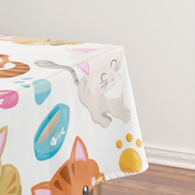 Muster von Katzen, Niedlichen Katzen, Kätzchen, Kä Tischdecke (Beispiel)