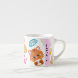 Muster von Katzen, Niedlichen Katzen, Kitty, Pfote Espressotasse