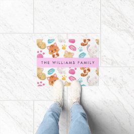 Muster von Katzen, Niedlichen Katzen, Kitty, Pfote Fußmatte