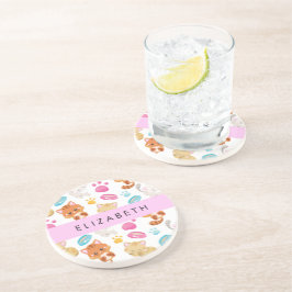 Muster von Katzen, Niedlichen Katzen, Kitty, Pfote Getränkeuntersetzer