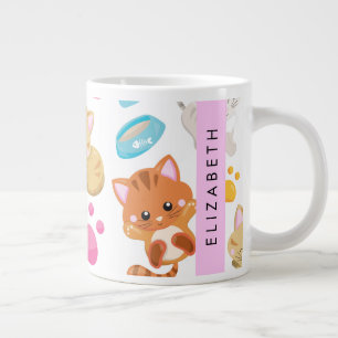 Muster von Katzen, Niedlichen Katzen, Kitty, Pfote Jumbo-Tasse