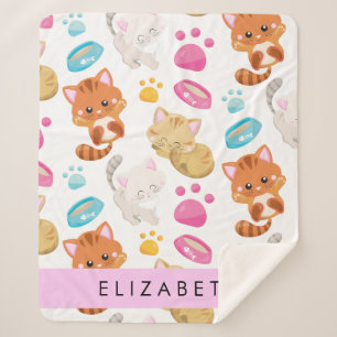 Muster von Katzen, Niedlichen Katzen, Kitty, Pfote Sherpadecke