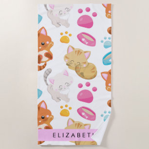 Muster von Katzen, Niedlichen Katzen, Kitty, Pfote Strandtuch