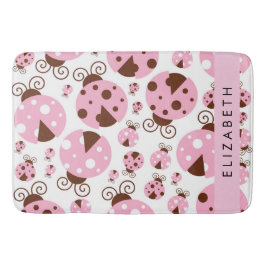 Muster von Ladybugs, rosa Ladybugs, Ihr Name Badematte