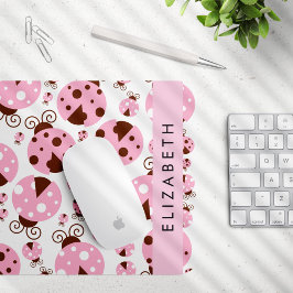 Muster von Ladybugs, rosa Ladybugs, Ihr Name Mousepad