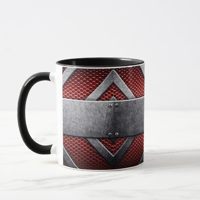 Muster von Metallplatten Tasse (Links)