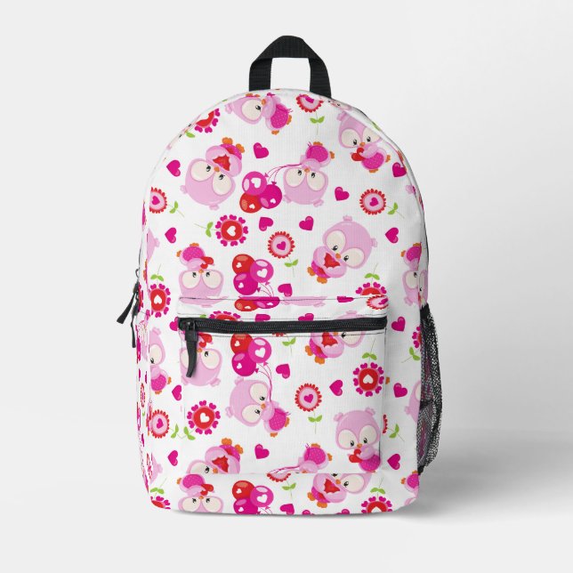 Muster von Ölen, Niedlichen Ölen, rosa Ölen, Herz Bedruckter Rucksack (Vorderseite)