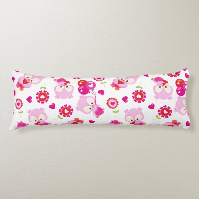 Muster von Ölen, Niedlichen Ölen, rosa Ölen, Herz Seitenschläferkissen (Vorderseite)