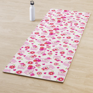 Muster von Ölen, Niedlichen Ölen, rosa Ölen, Herz Yogamatte