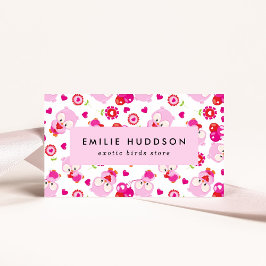 Muster von Ölen, rosa Ölen, Pet Shop, Vogelladen Visitenkarte