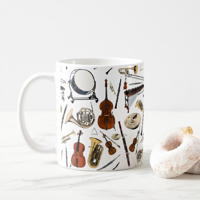 Muster von Orchestern Instruments Kaffeetasse (Mit Donut)