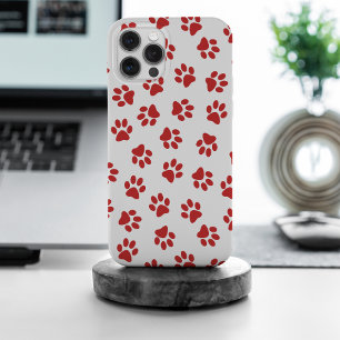 Muster von Paws, Hundebahnen, roten Pfoten Case-Mate iPhone Hülle